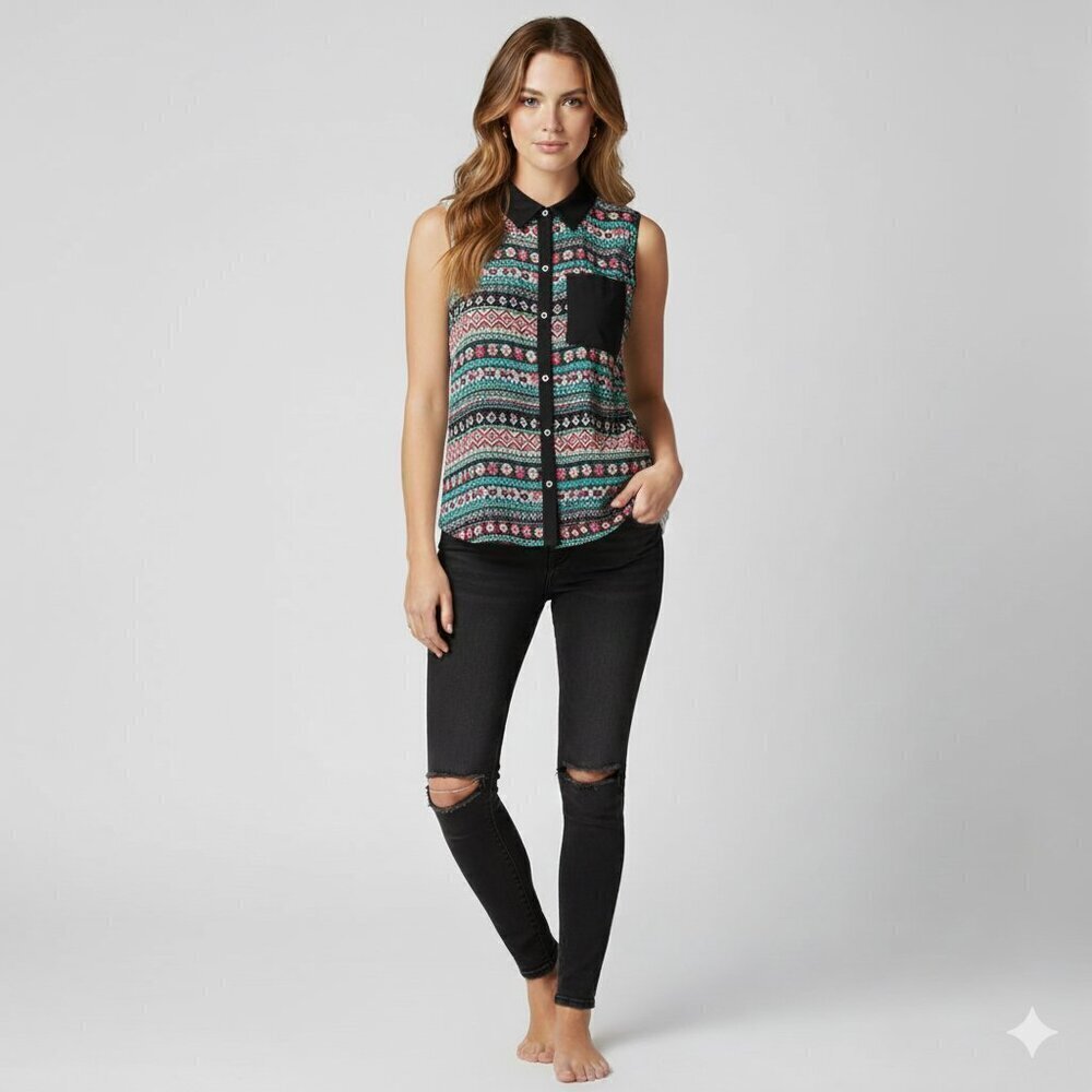 No boundaries sleeveless top floral size XLarge